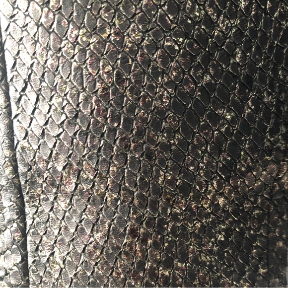 New! Cavallini Italy Women’s Heel Boots Gold Snakeskin Leather Mid Eur 39 - Picture 10 of 11